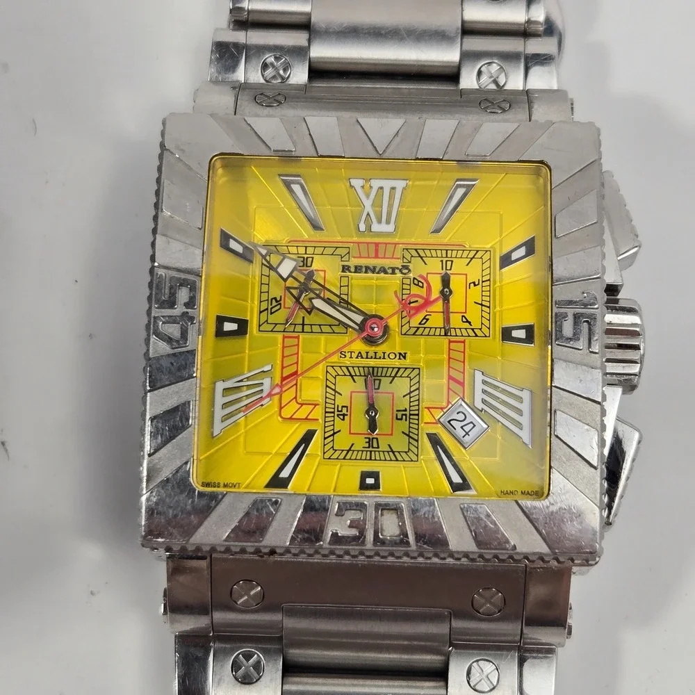 Renato Stallion Chronograph Yellow Dial Stainless Steel Limited Edition Watch
